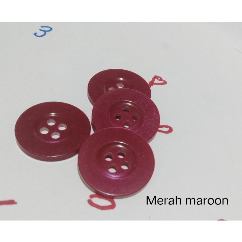 (12 Biji) KANCING BAJU PLASTIK WARNA UKURAN 21 MM