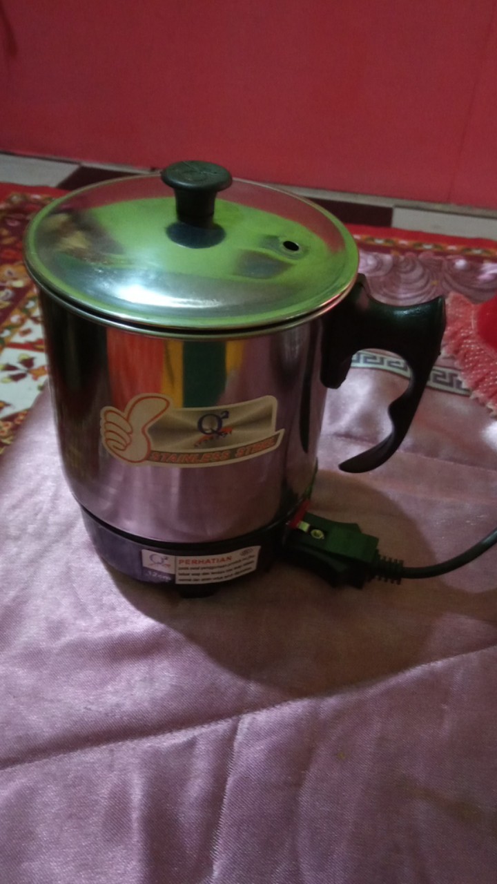 Q2 Mug Elektrik Teko Listrik Stainless 12 Cm Pemanas Air Heater Kettle