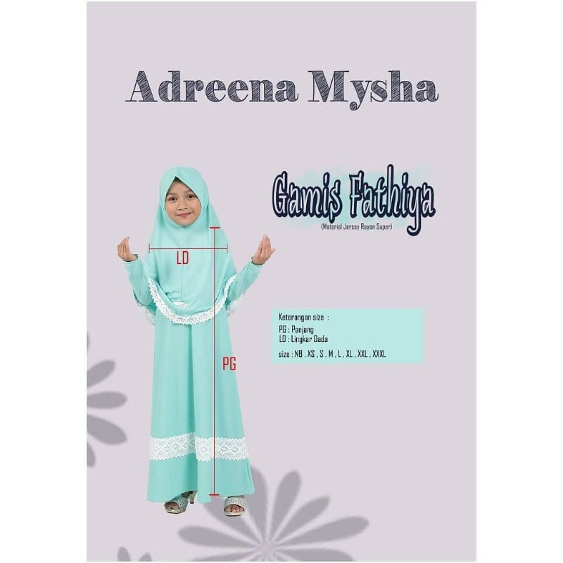 AdreenaMysha / Gamis Fathiya / Gamis Anak / Gamis Bayi Newborn