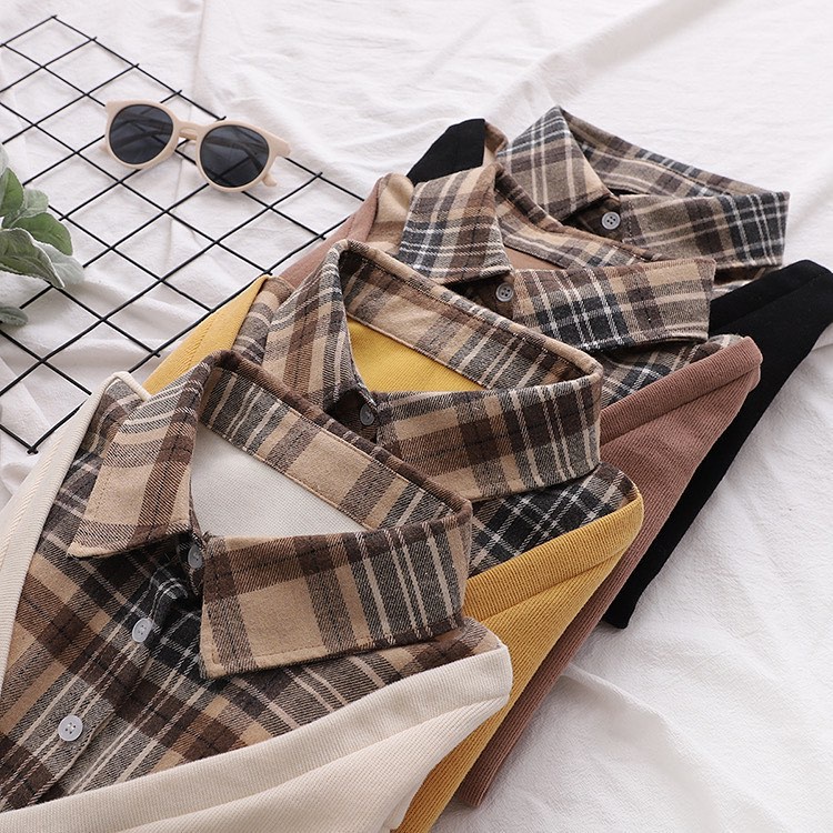 Wafel Top Flanel Premium Atasan Muslim Blouse Kemeja Wanita Remaja Korean Style