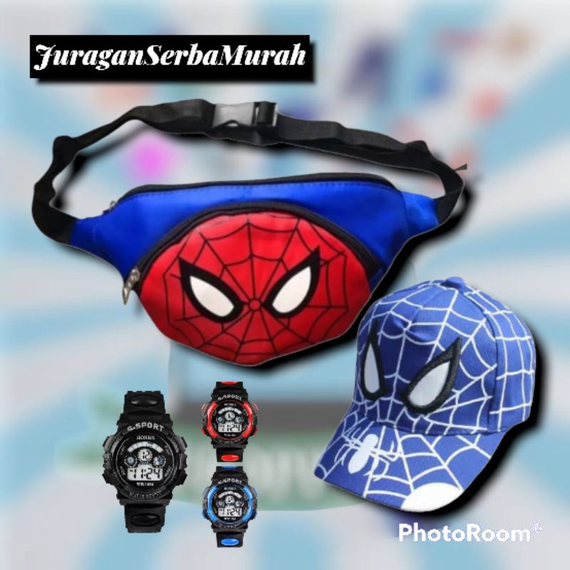 Waistbag/Tas Selempang Anak Laki-Laki 3in1 Karakter Super Hero Murah