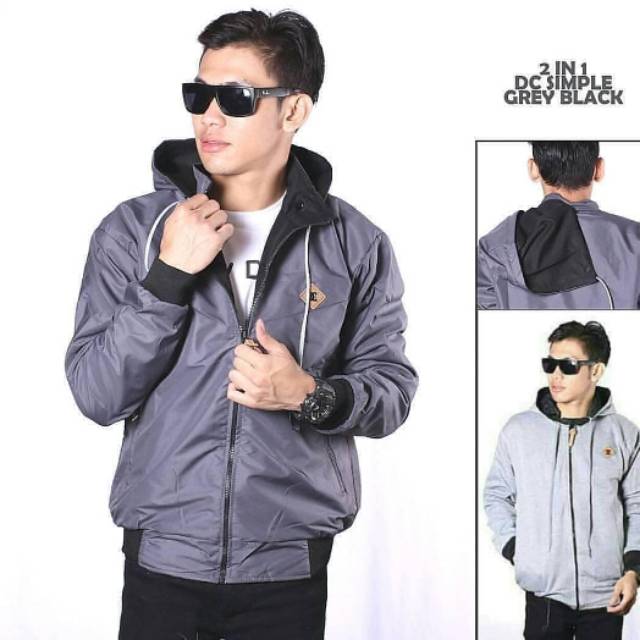 JAKET AA BOLAK - BALIK ABU TUA - GREY / JAKET 2IN1 ABU TUA - GREY