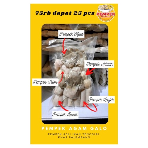 

Pempek Frozen Agam Galo Asli Ikan Tenggiri Khas Palembang isi 25pcs