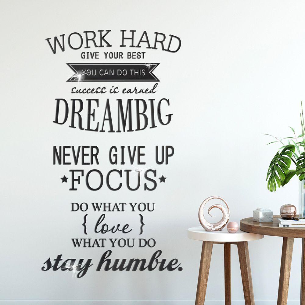 Stiker Dinding Motivasi Populer DIY Kamar Tidur Kantor Dekorasi Rumah Wall Art Sticker