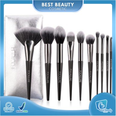 ★ BB ★ FOCALLURE 10Pcs Makeup Brushes Set + Pouch - FA70 B - FA 70 B