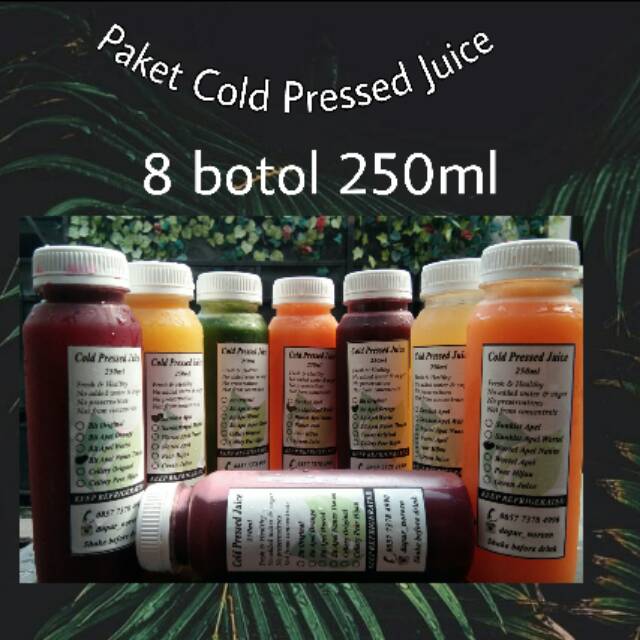 Jual Paket Cold Pressed Juice Jus Detox Jus Buah Sayur Murni Sehat