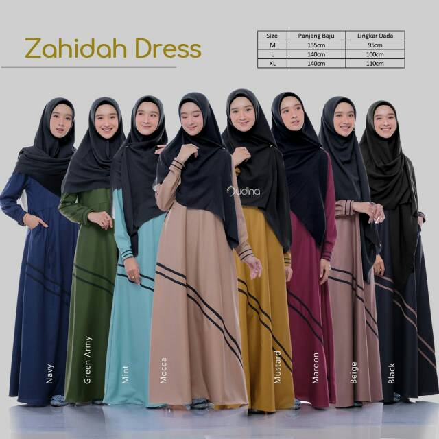 Audina Hijab ORIGINAL - Zahidah Dress/Gamis Polos