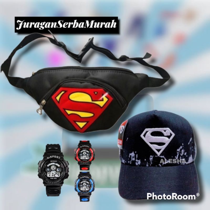 Waistbag/Tas Selempang Anak Laki-Laki 3in1 Karakter Super Hero Murah