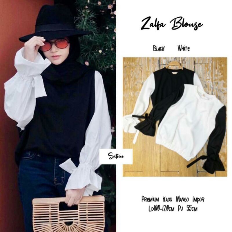 Blouse Hitam Putih Zalfa