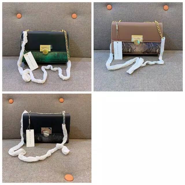Tas cnk snake print crossbody bag