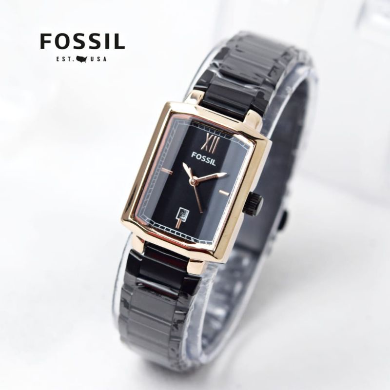 Grosir Eceran - Jam Tangan Wanita Analog Foss Mode Tanggal On Stainless Steel Bisa (COD)