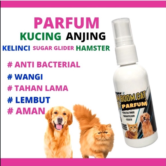 PARFUM KUCING ANJING KELINCI HAMSTER SUGAR GLIDER PARFUM PELEMBUT BULU PARFUM PREMIUM WANGI TAHAN LAMA 60ML