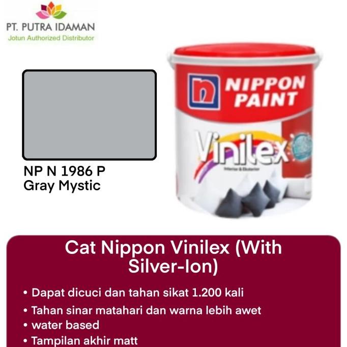 CAT INTERIOR NIPPON PAINT VINILEX 5KG - GRAY MYSTIC N 1986P