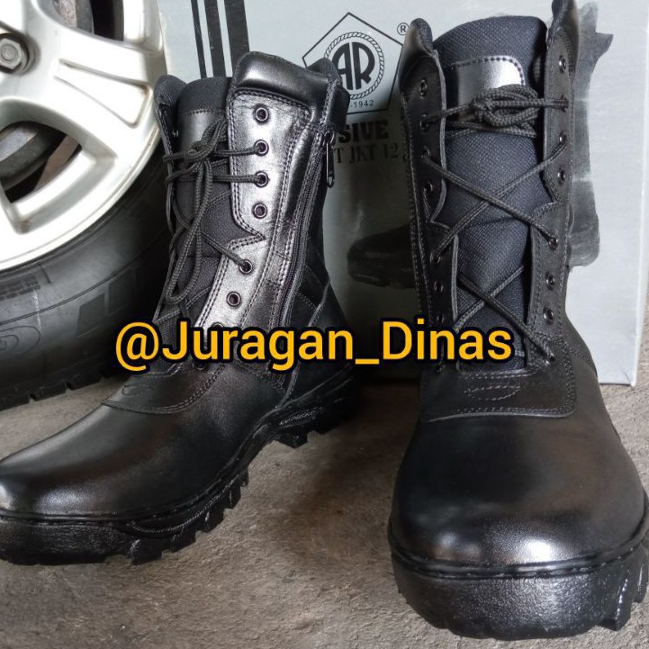 SEPATU PDL AR EXCLUSIVE 2015 KULIT ASLI HITAM DOVE DOBEL SLETING SAMPING TNI POLRI SATPAM SECURITY