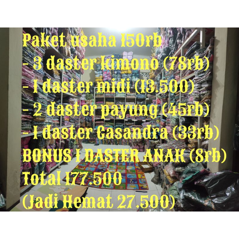 GDS Paket Usaha Pemula 150rb dapat 8 daster terlaris