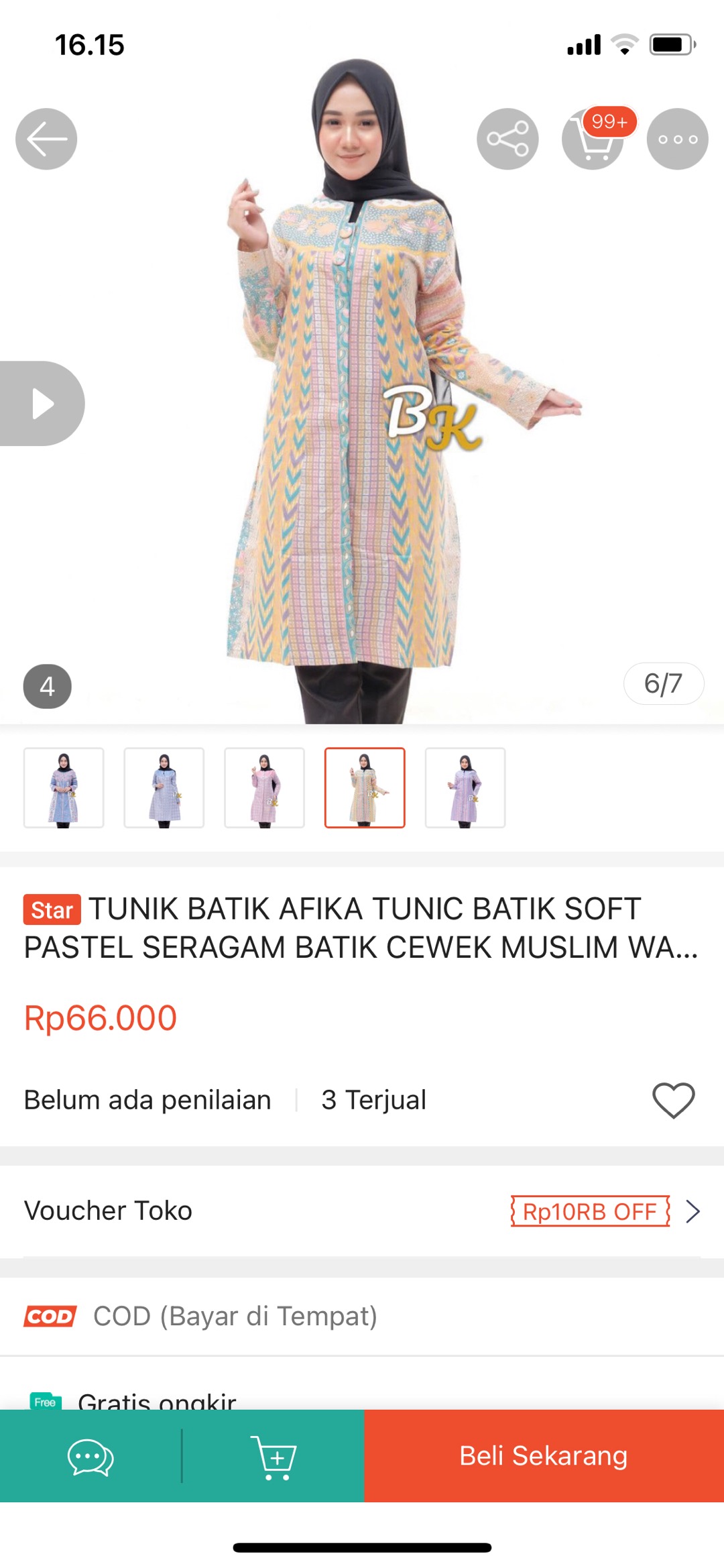 Tunik Batik Afika Tunic Batik Soft Pastel Seragam Batik Cewek Muslim Wanita Kerja Cantik Katun Solo