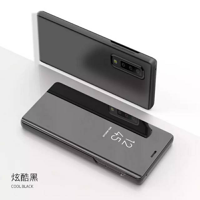 MIRROR Flip Cover Samsung A7 2018 A750 A750F Leather Case Casing HP