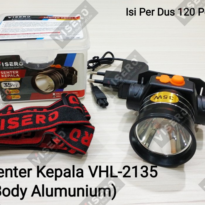 Senter Kepala Body Alumunium 35W Cahaya Kuning Visero (VHL-2135AY)