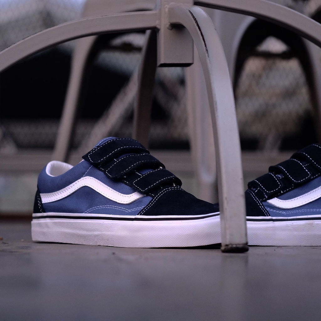 Vans Oldskool Velcro Navy White Classic