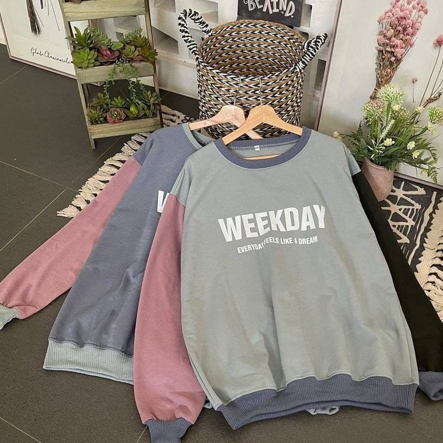 [COD] Weekday XXL Oversize Sweater Matt Fleece Tebal Premium OOTD Korean Style Wanita