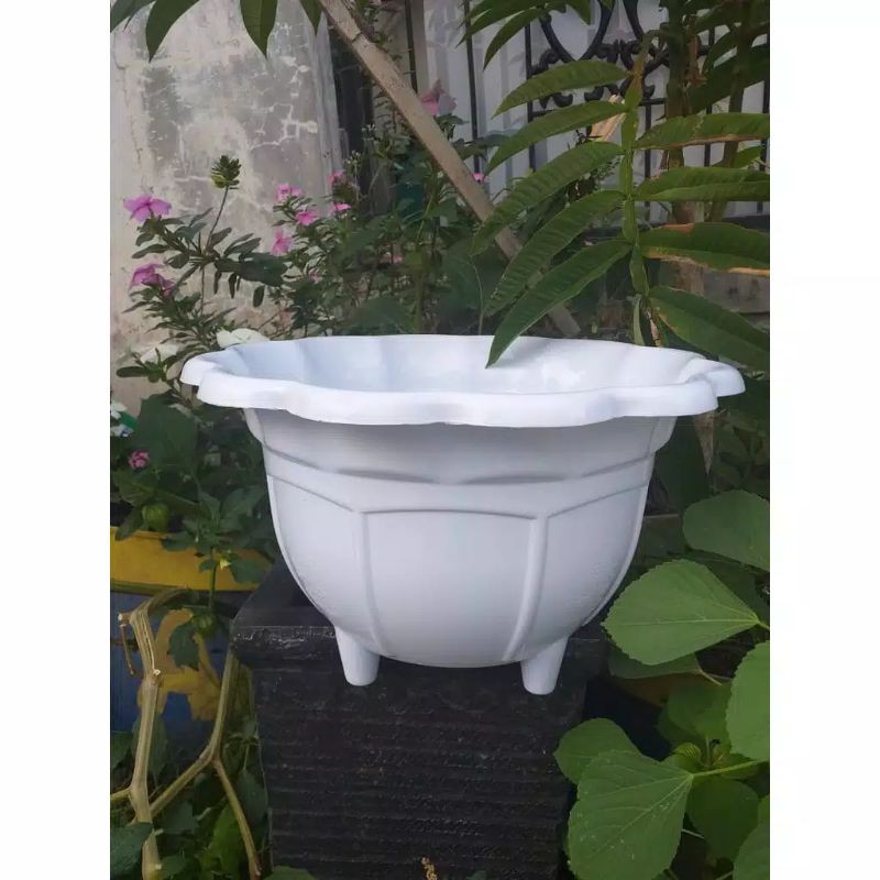 pot putih mawar ukuran 25cm