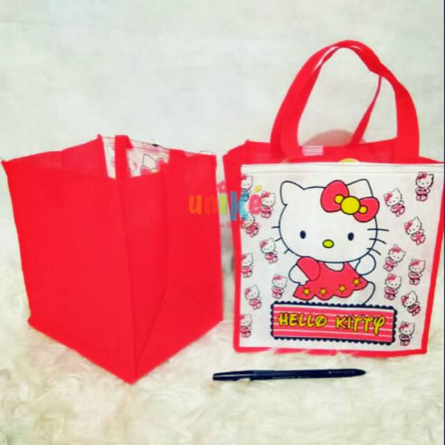 

MarMon,Tas hello kitty TS sablon souvenir ultah anak