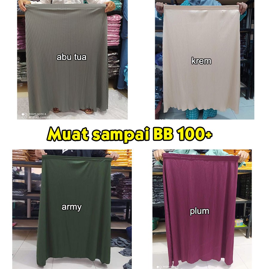 MUAT BB 100 KG!!! Rok plisket ukuran xxl super jumbo bigsize