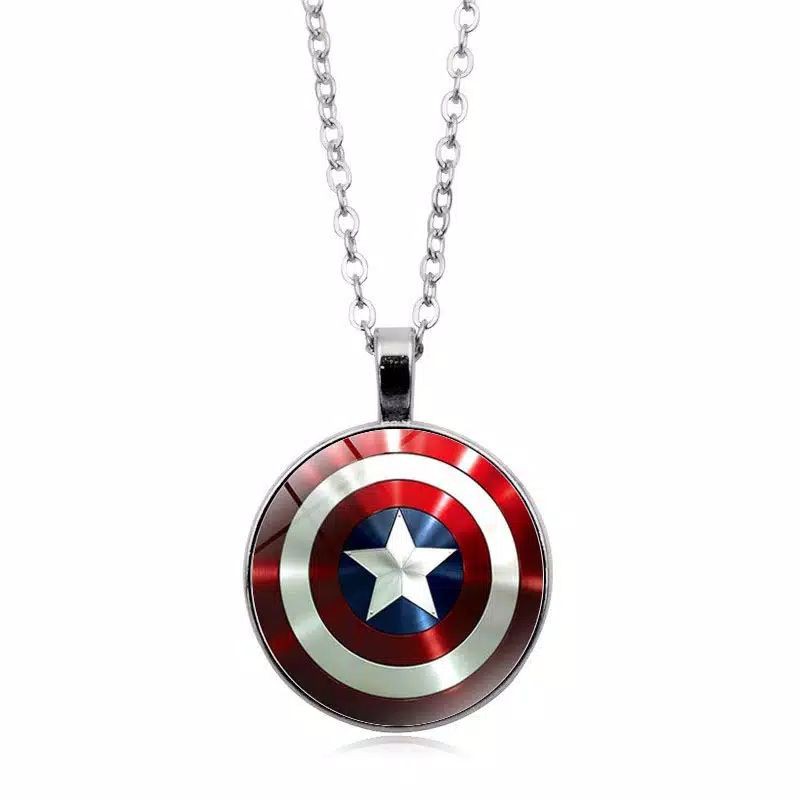 KALUNG LIONTIN MARVEL AVENGERS PERISAI CAPTAIN AMERICA REAKTOR IRON MAN SHIELD SPIDERMAN