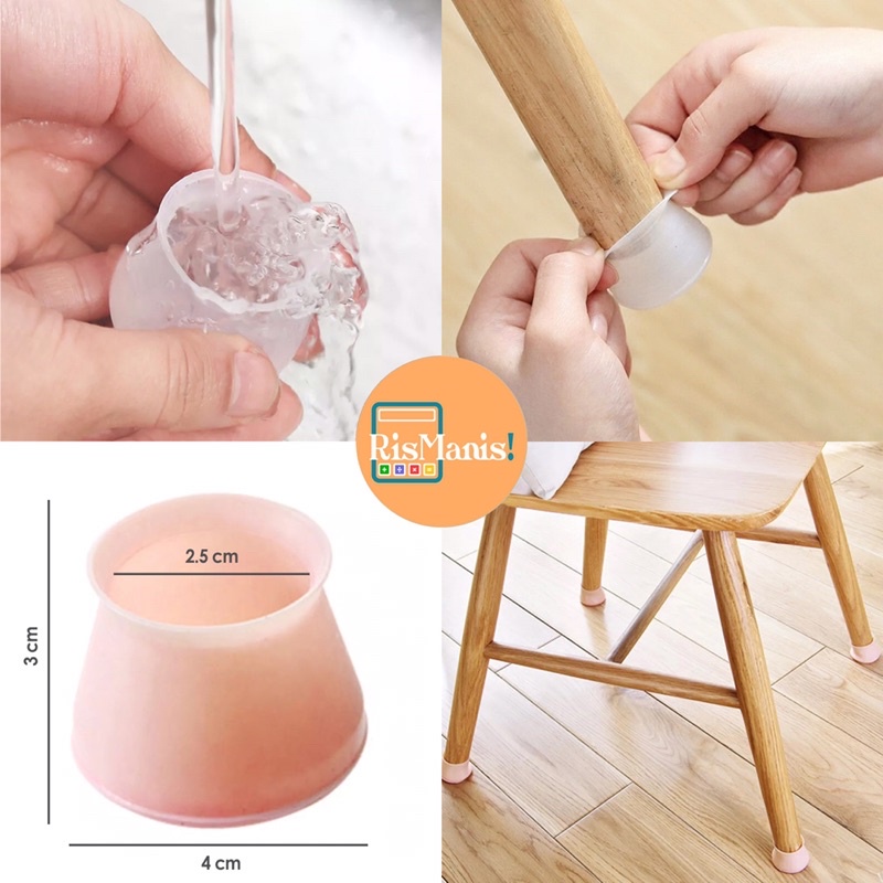 TABLE LEG SILICONE COVER - Sarung Silikon Pembungkus Kaki Meja Kursi Alas Karet Pelindung Lantai