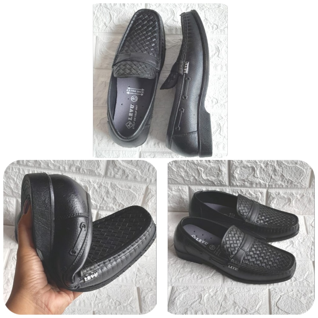 Arisf SEPATU KERJA COWOK KEREN SLOP TANPA TALI FULL KARET ANTI AIR PASTI AWET MODEL RAMPEL LEVU ORIGINAL MOTIF CROCODILE / LEVU