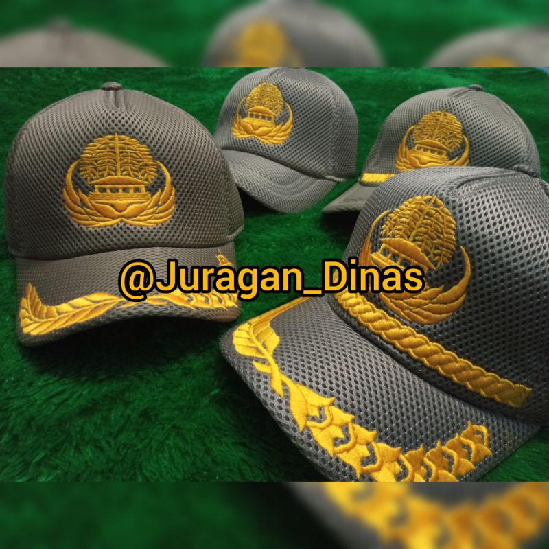 TOPI KORPRI PNS KHAKI BAHAN JARING DOBEL MESS