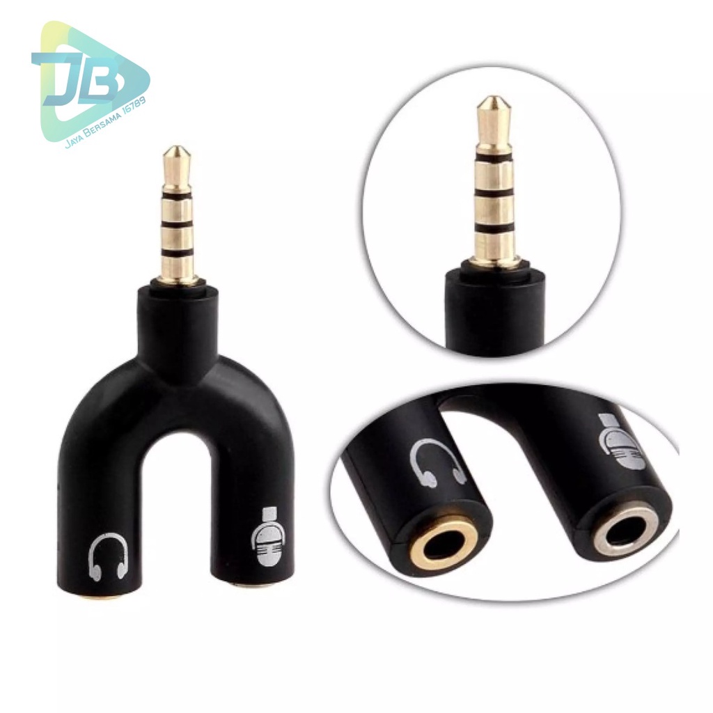 Splitter Audio / Spilter Audio Hp Model U (Mic &amp; Audio) / Splitter Audio U Jack 3.5Mm 2 in 1 JB5368