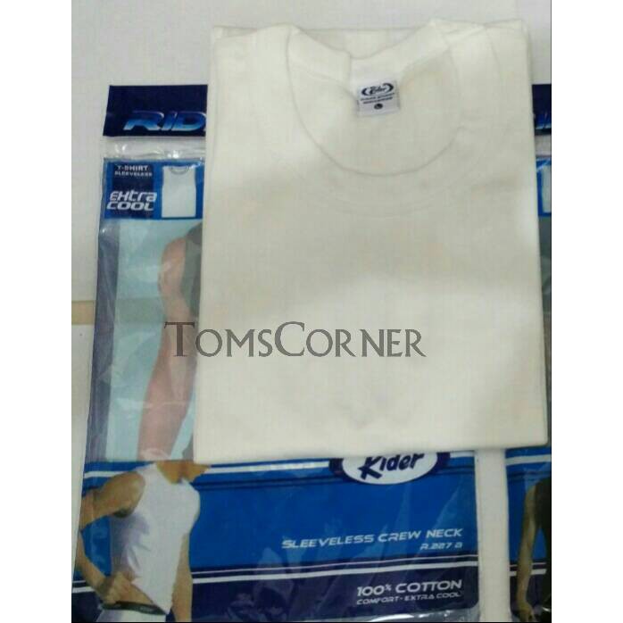 Kaos Dalam - Singlet - Baju Pria Rider Tanpa lengan Putih Fitness Gym