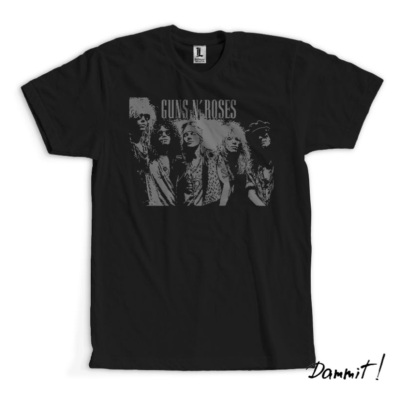 KAOS BAND GUNS N ROSES - KAOS BAND PREMIUM - HITAM - S, M, L, XL, XXL.