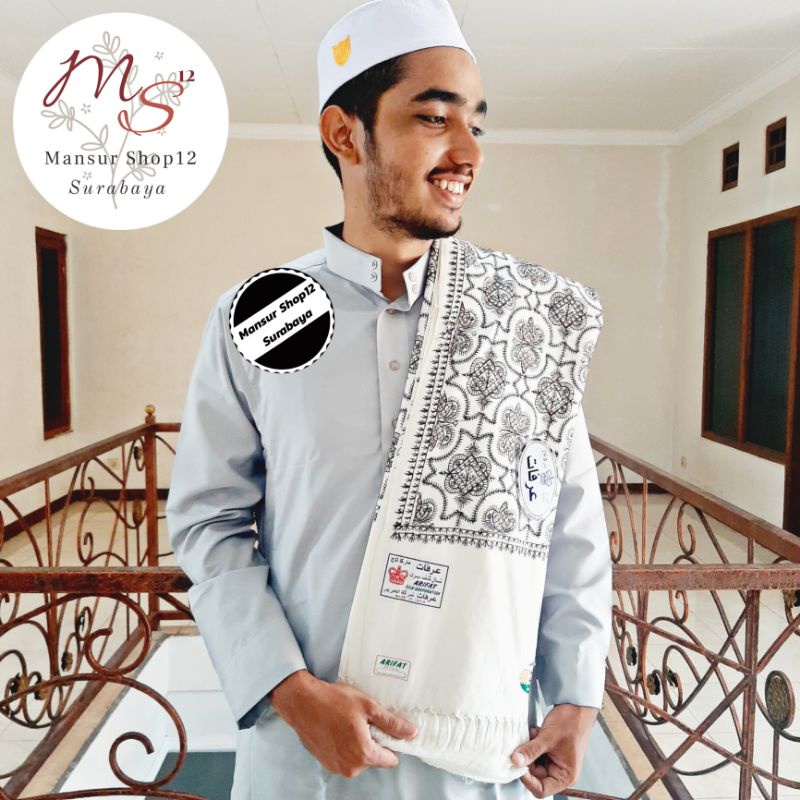Sorban  Putih Tulang Arifat Kasmiri Bordir