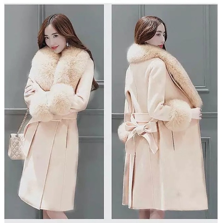 Winter Wool Fur Coat for Woman Coat Wol Bulu Wanita