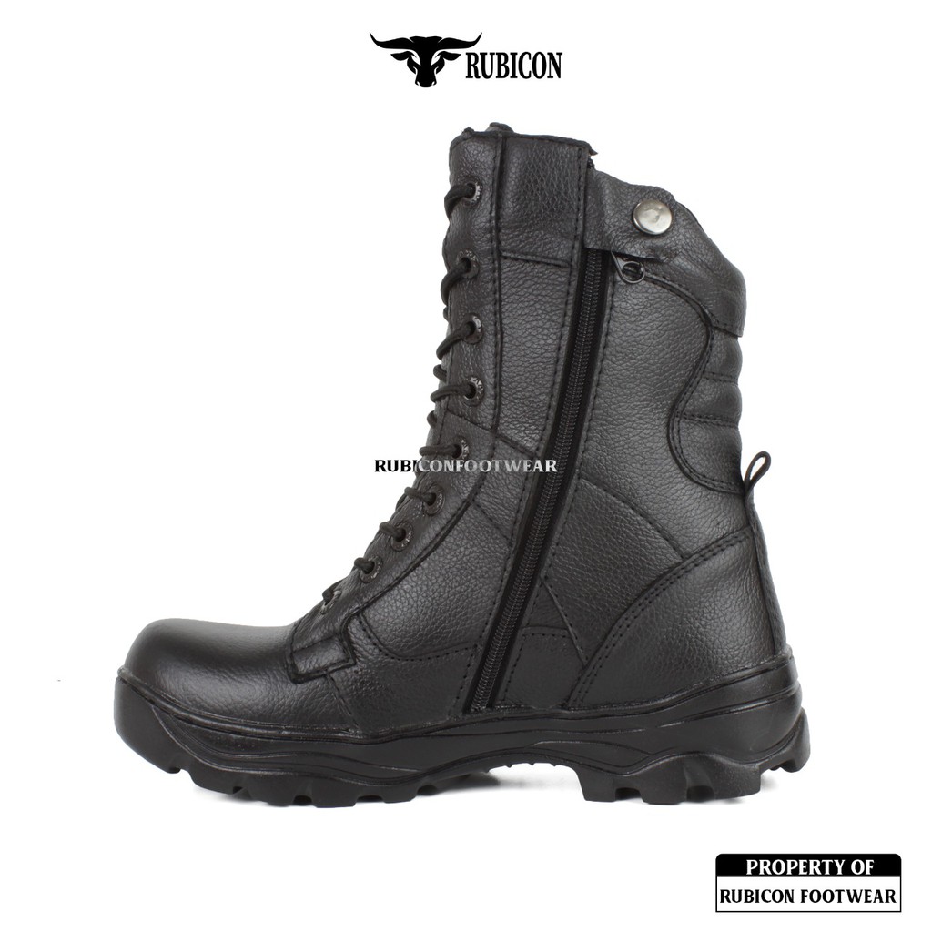 RUB TRACK SEPATU PDL KULIT ASLI SEPATU BOOTS KULIT PRIA SEPATU PDL SAFETY KULIT ASLI ZIPER TACTICAL SEPATU KULIT PANTHER