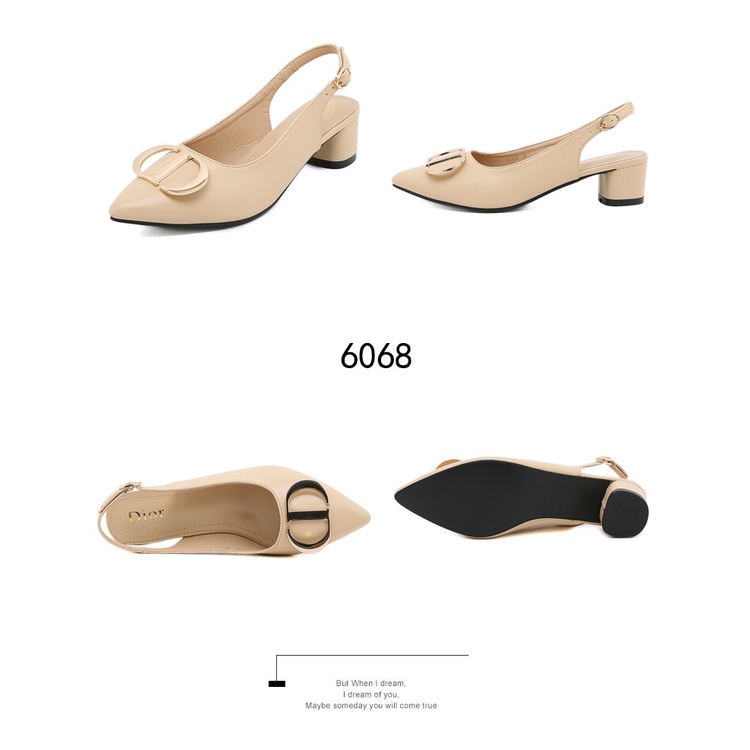 DR D-Logo Leather  Block Heel Pumps 6068