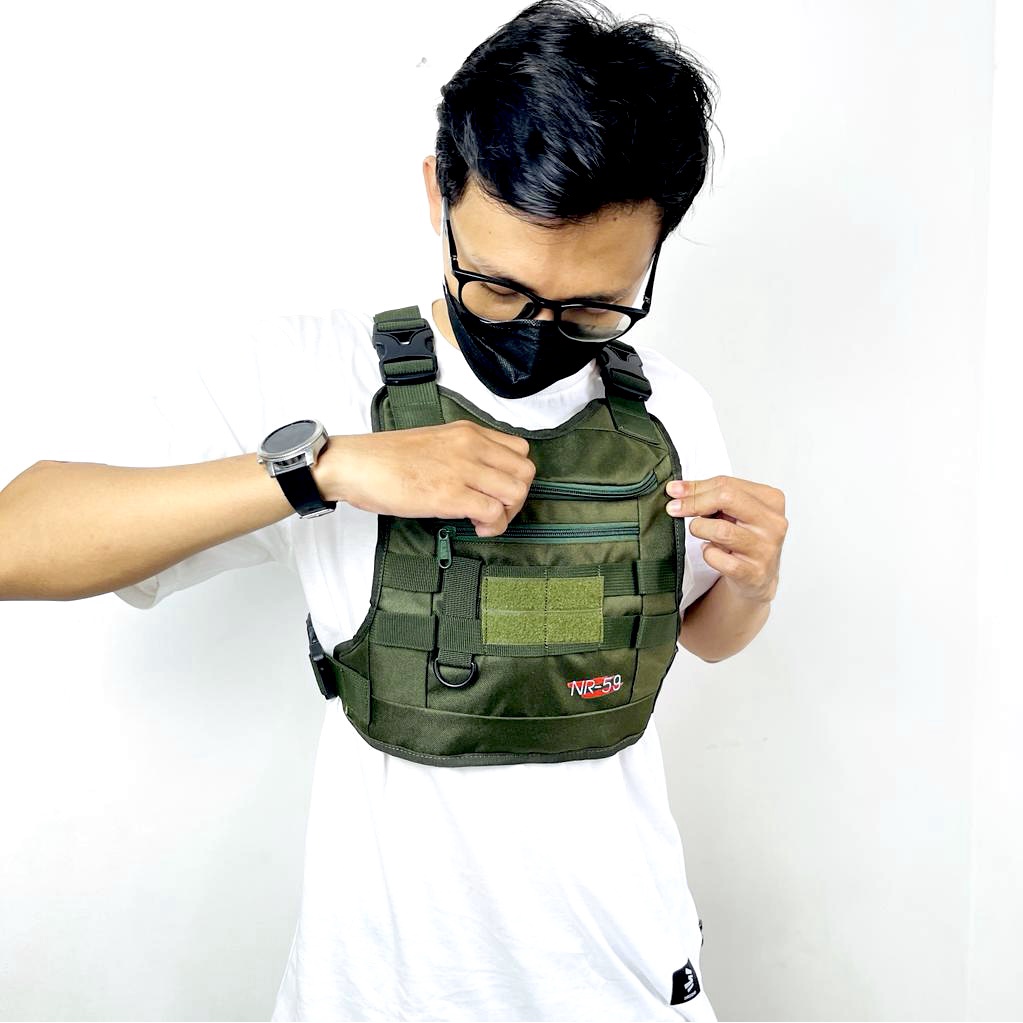 TAS DADA PRIA TACTICAL ORIGINAL NR-59 MODEL ROMPI GREEN ARMY / CHEST RIG BAG NR-59 ORIGINAL / CHEST BAG PREMIUM ORIGINAL NR-59