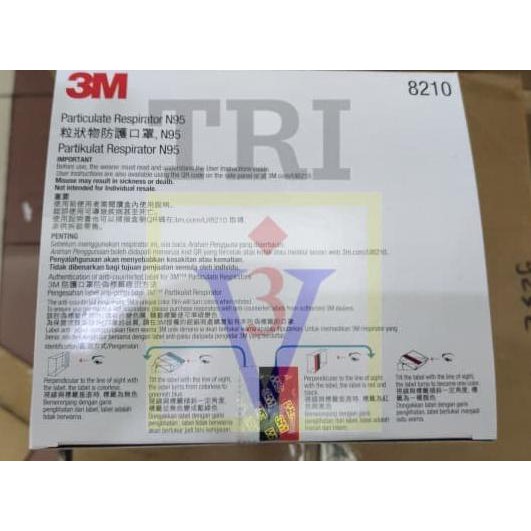 Terlariss Masker 3M 8210 N95,Mask Particulate Respirator, On Salee