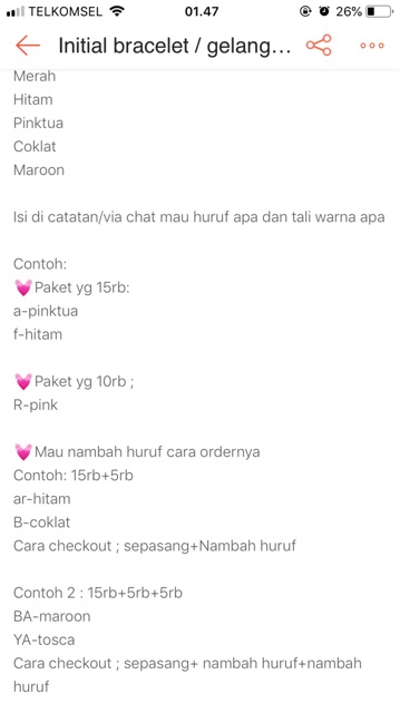 Initial bGelang Inisial / Gelang Nama / Gelang Couple / Gelang Huruf / gelang magnet couple-7