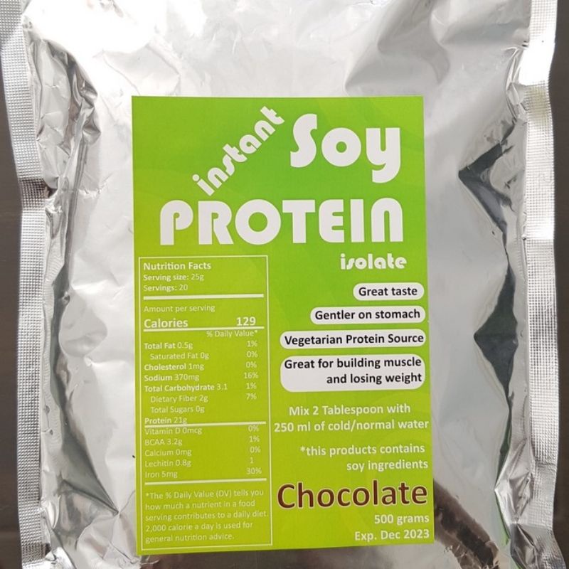 

Soy Protein Powder Isolate Rasa Coklat 500gram / Susu Protein Kedelai Bubuk 500gram Coklat
