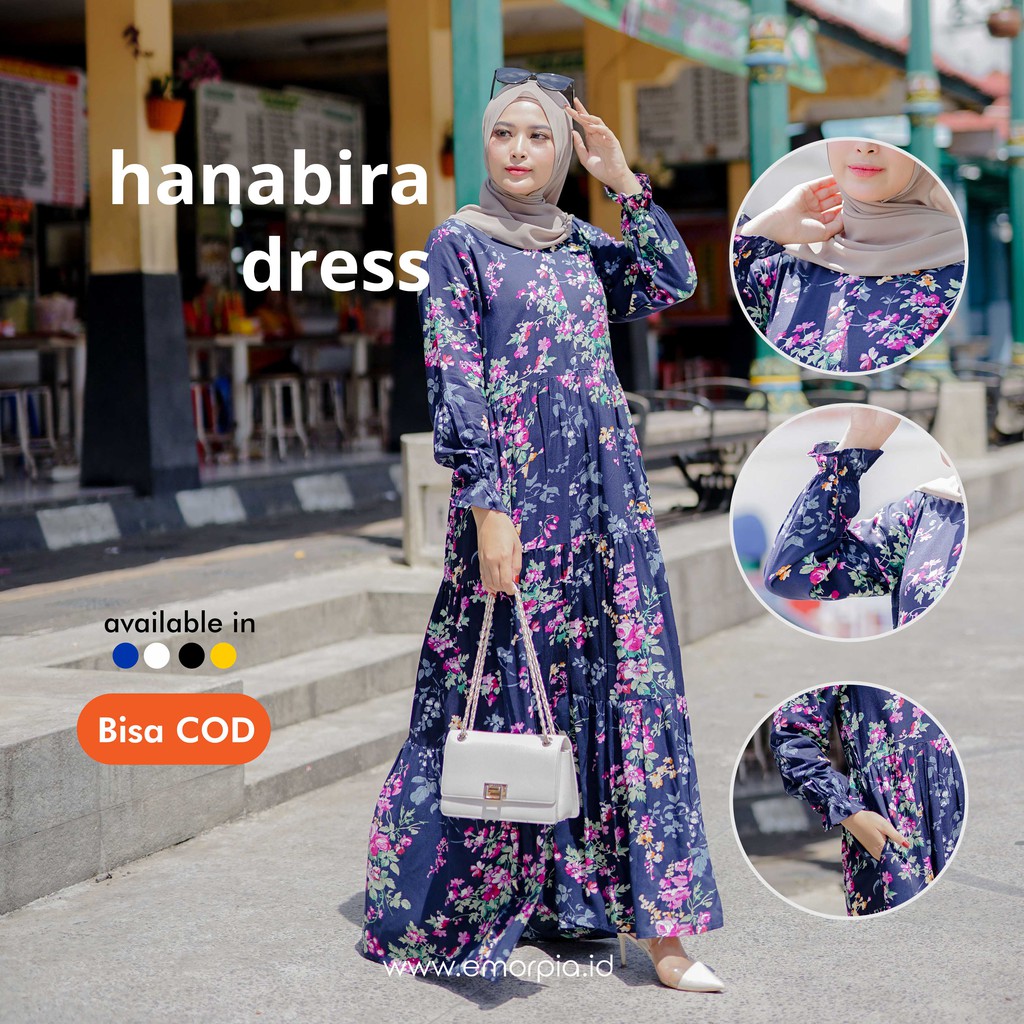 Emorpia Id - Hanabira Ruffle Dress Gamis Home Dress Katun Viscose Busui Friendly & Wudhu Friendly
