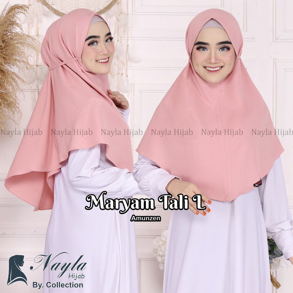 BERGO MARYAM TALI HIJAB BERGO MARYAM TALI AMUNZEN CREPE L JILBAB KHIMAR TALI L NAYLA HIJA'B