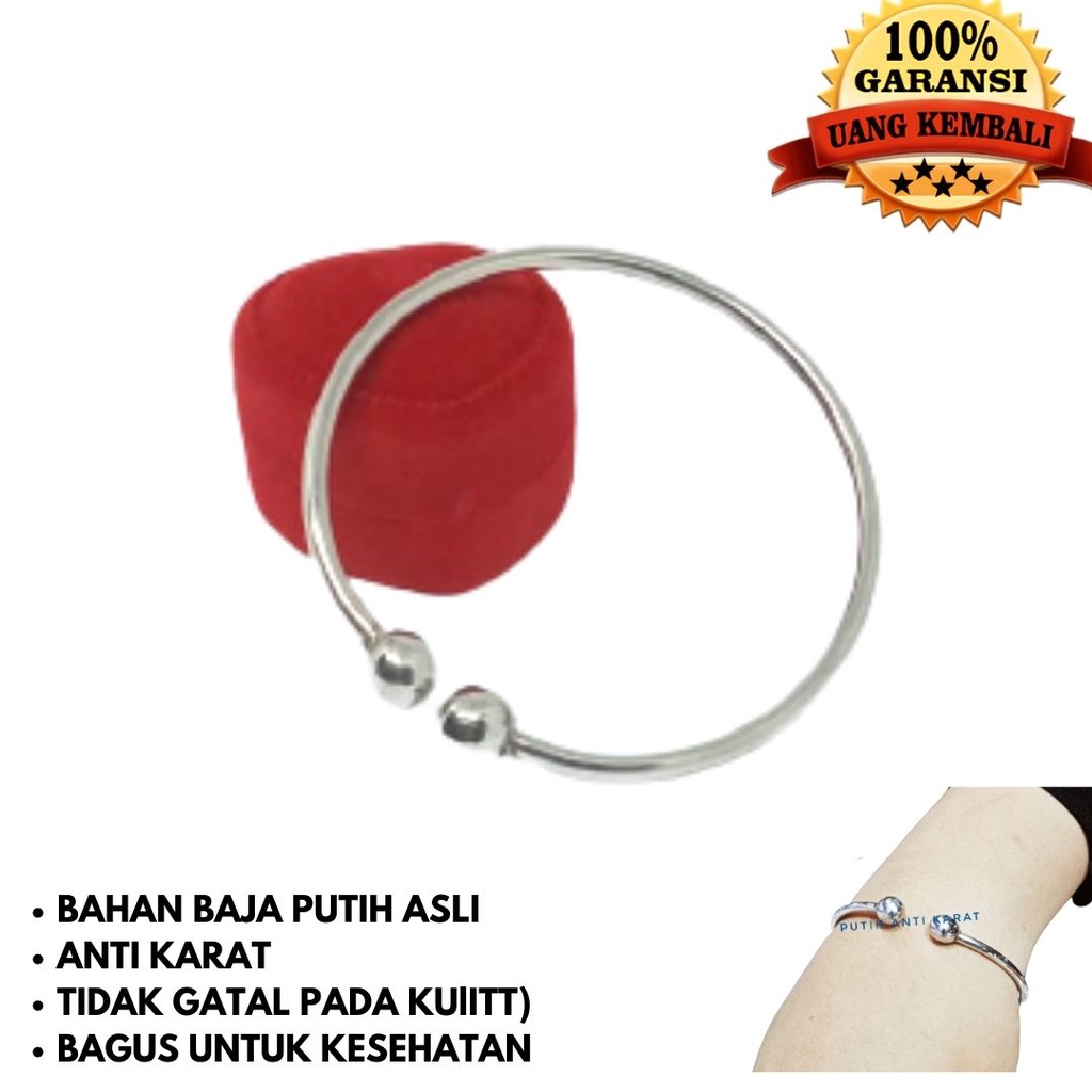 GELANG BAJA PUTIH DEWASA ANTI KARAT SELAMANYA