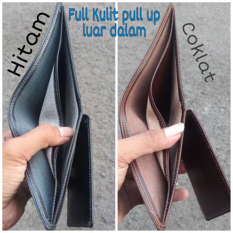 dompet full kulit pria bifold hushpuppies (100% kulit sapi)