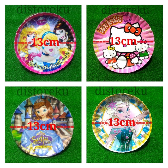 1pc Piring Kertas Kue Tart Karakter Paper Plate Cake Ulang tahun Motif - Frozen