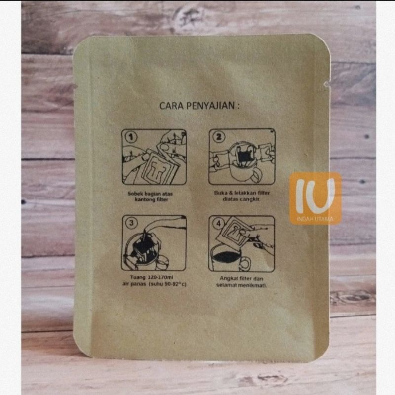 Kemasan Sachet Craft Printing Cara Seduh Kopi Drip Bag 50 pcs