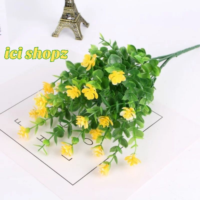 Bunga Eucalyptus Bunga Dolar Bunga Artificial-KUNING