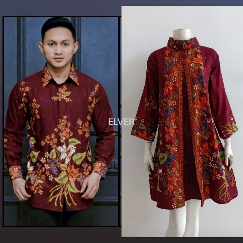 COUPLE BATIK MODERN TUNIK KEMEJA EMALL KELIR UNGGUL JAYA